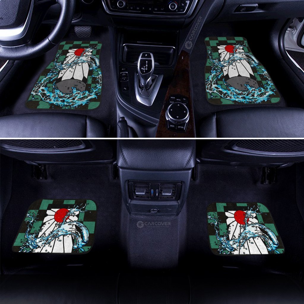 Hanafuda Tanjiro Car Floor Mats Custom Demon Slayer Anime Car Accessories