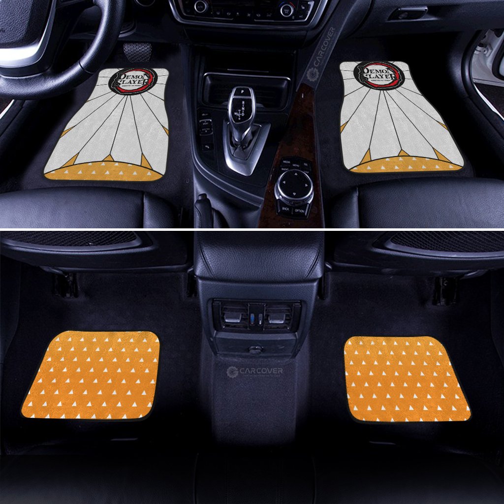 Hanafuda Zenitsu Car Floor Mats Custom Demon Slayer Anime Car Accessories