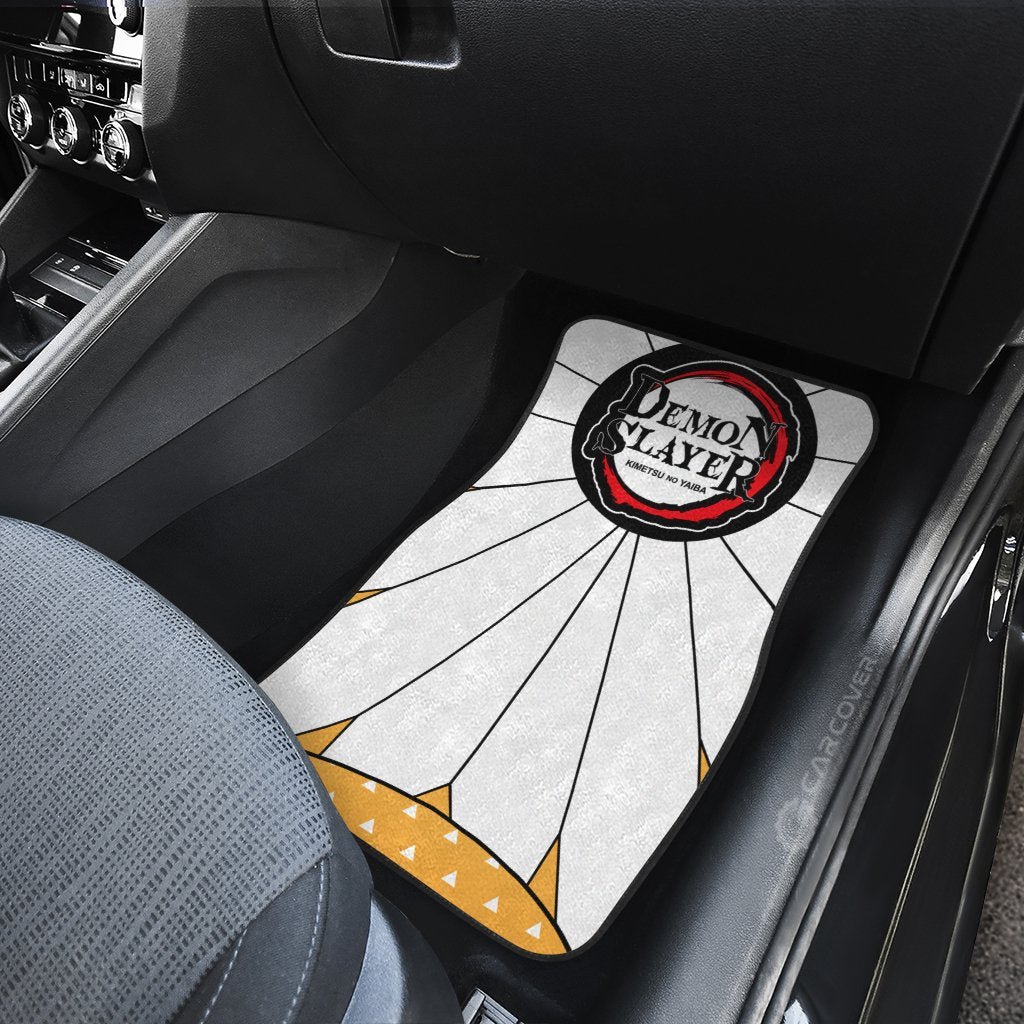 Hanafuda Zenitsu Car Floor Mats Custom Demon Slayer Anime Car Accessories