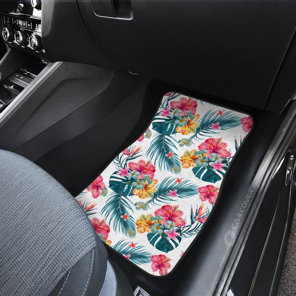 Hawaiian Car Floor Mats Custom Tropical Flowers Car Accessories