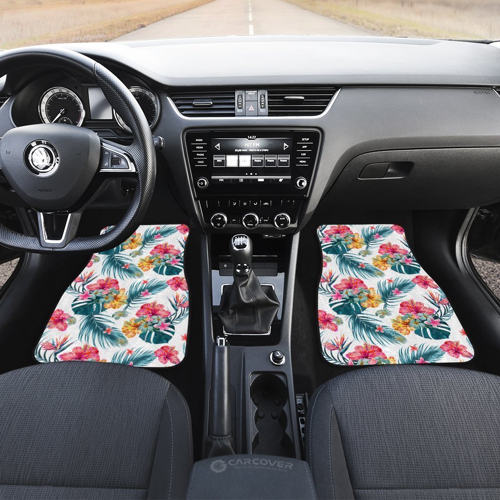 Hawaiian Car Floor Mats Custom Tropical Flowers Car Accessories