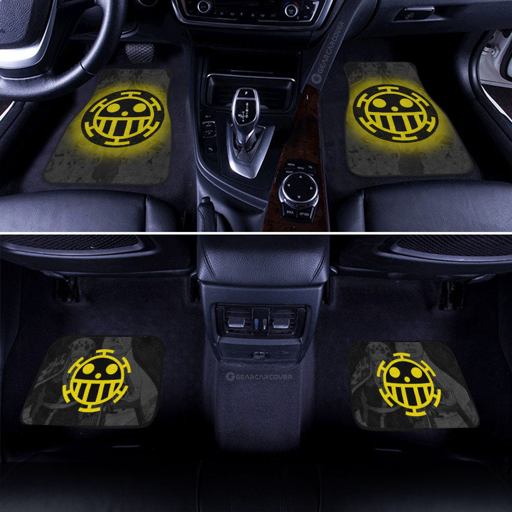 Heart Pirates Flag Car Floor Mats Custom One Piece Anime Car Accessories