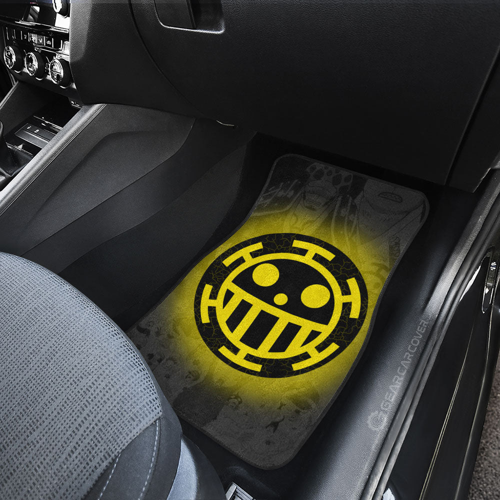 Heart Pirates Flag Car Floor Mats Custom One Piece Anime Car Accessories