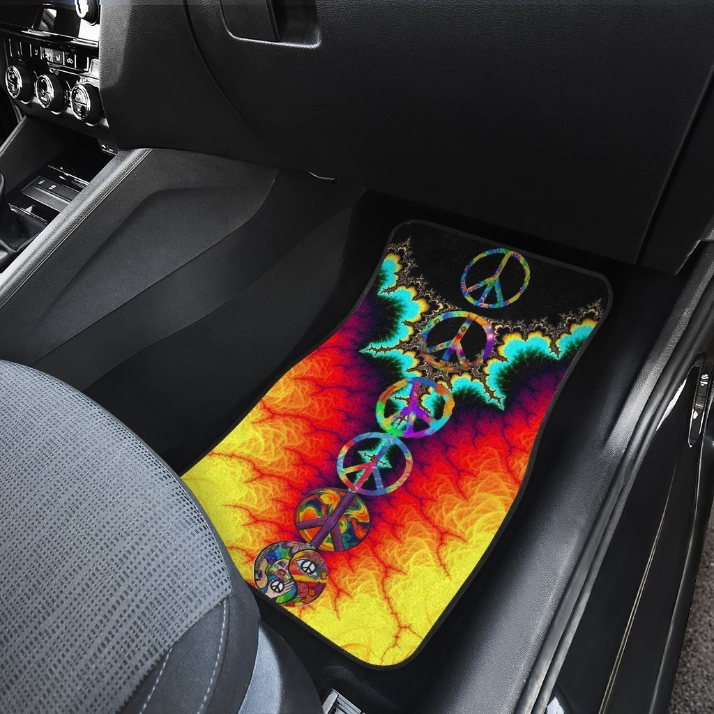 Hippie Peace Car Floor Mats Custom Amazing Car Accessories Gift Idea
