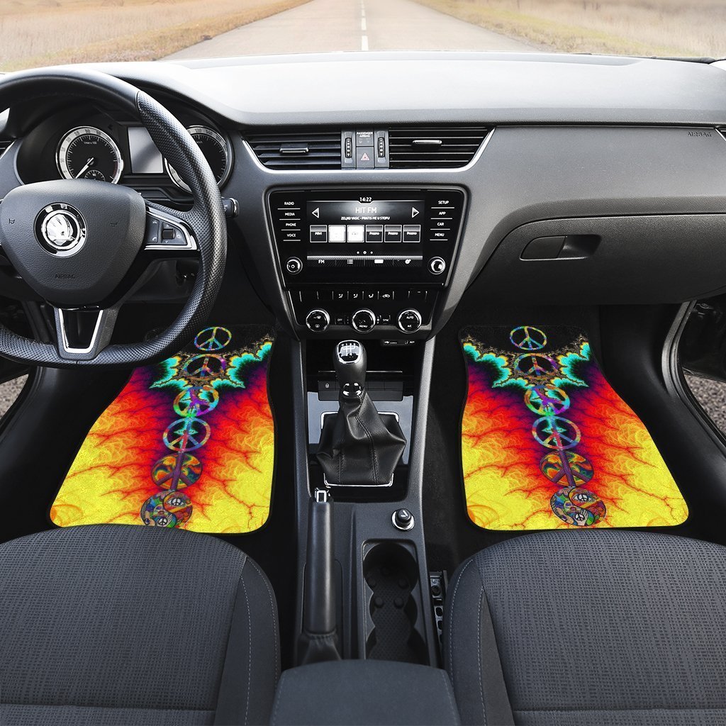 Hippie Peace Car Floor Mats Custom Amazing Car Accessories Gift Idea