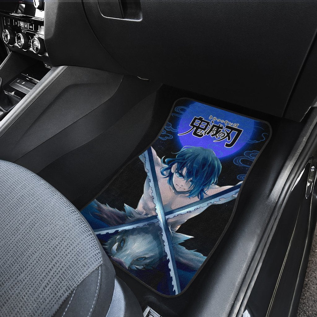 Inosuke Car Floor Mats Custom Moonlight Demon Slayer Anime Car Accessories