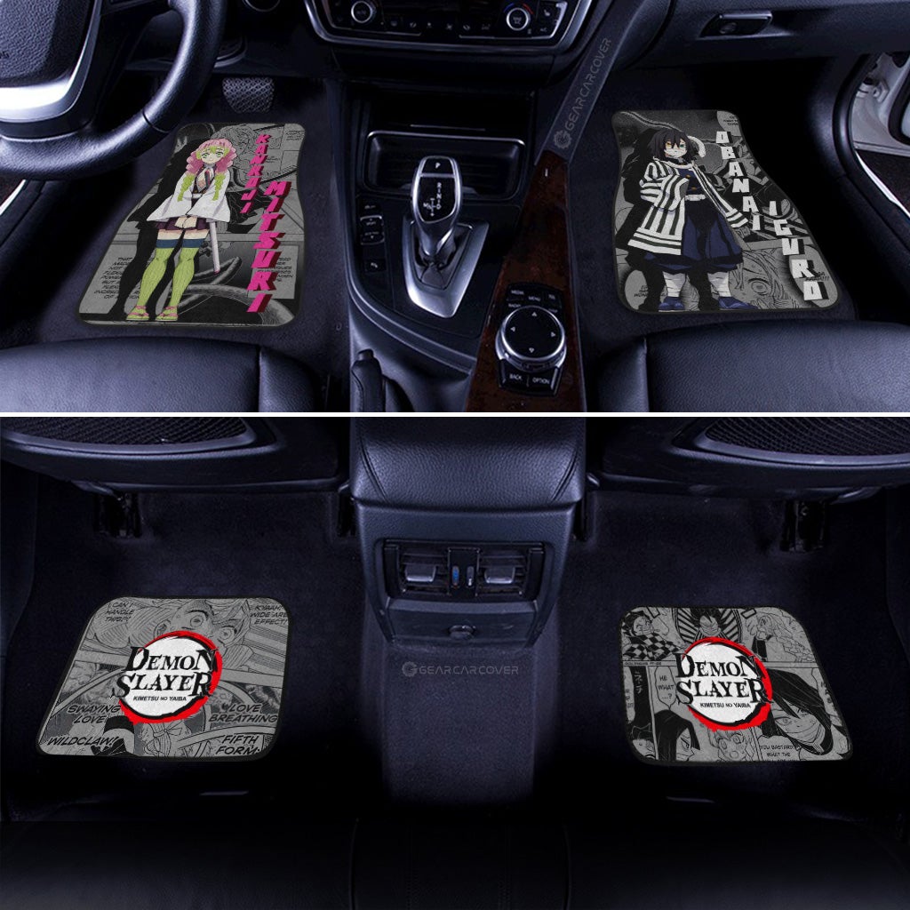 Kanroji And Obanai Car Floor Mats Custom Demon Slayer Anime Mix Manga Gifts For Fans