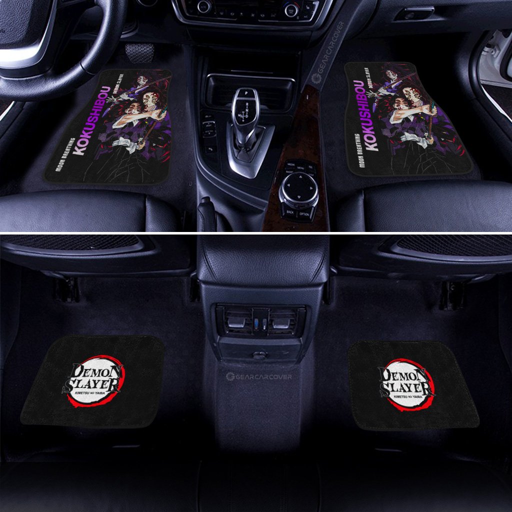 Kokushibou Car Floor Mats Custom Demon Slayer Anime Gifts Idea For Fans