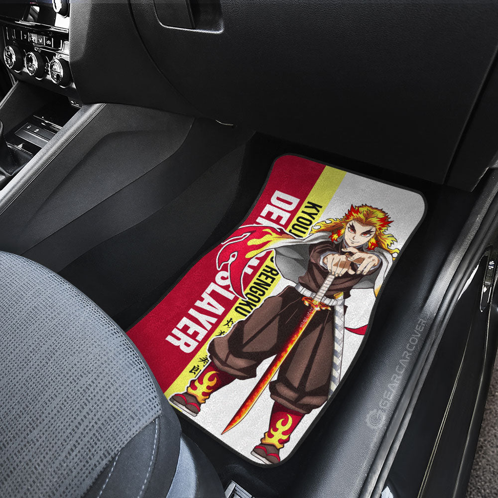 Kyoujurou Rengoku Car Floor Mats Custom Demon Slayer Car Accessories For Anime Fans