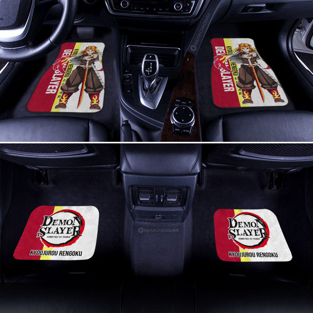 Kyoujurou Rengoku Car Floor Mats Custom Demon Slayer Car Accessories For Anime Fans