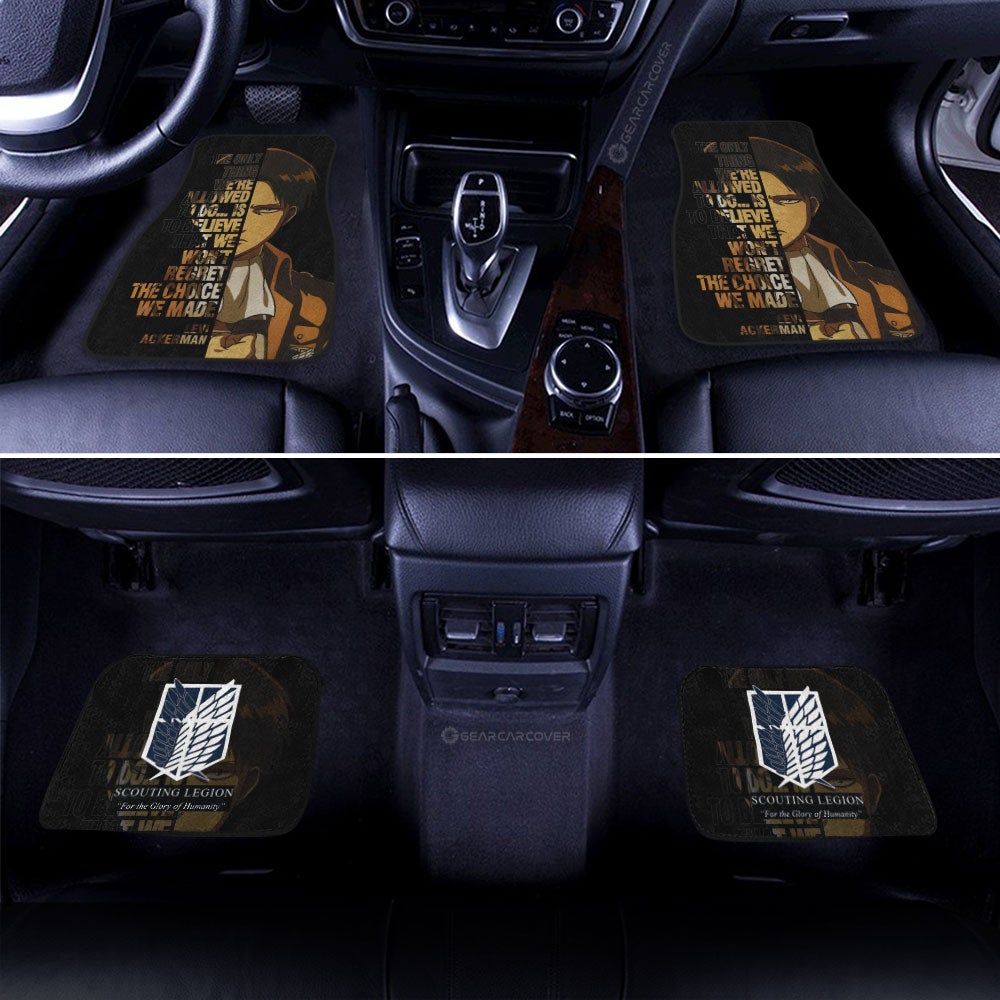 Levi Ackerman Quotes Car Floor Mats Custom Attack On Titan Anime Car Accessories
