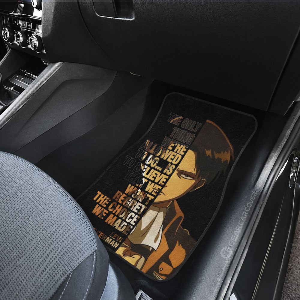 Levi Ackerman Quotes Car Floor Mats Custom Attack On Titan Anime Car Accessories