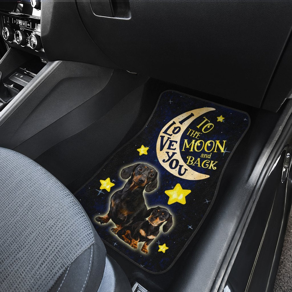 Lovely Dachshund Car Floor Mats Custom I Love You To The Moon And Back Car Accessories Meaningful Gifts Idea