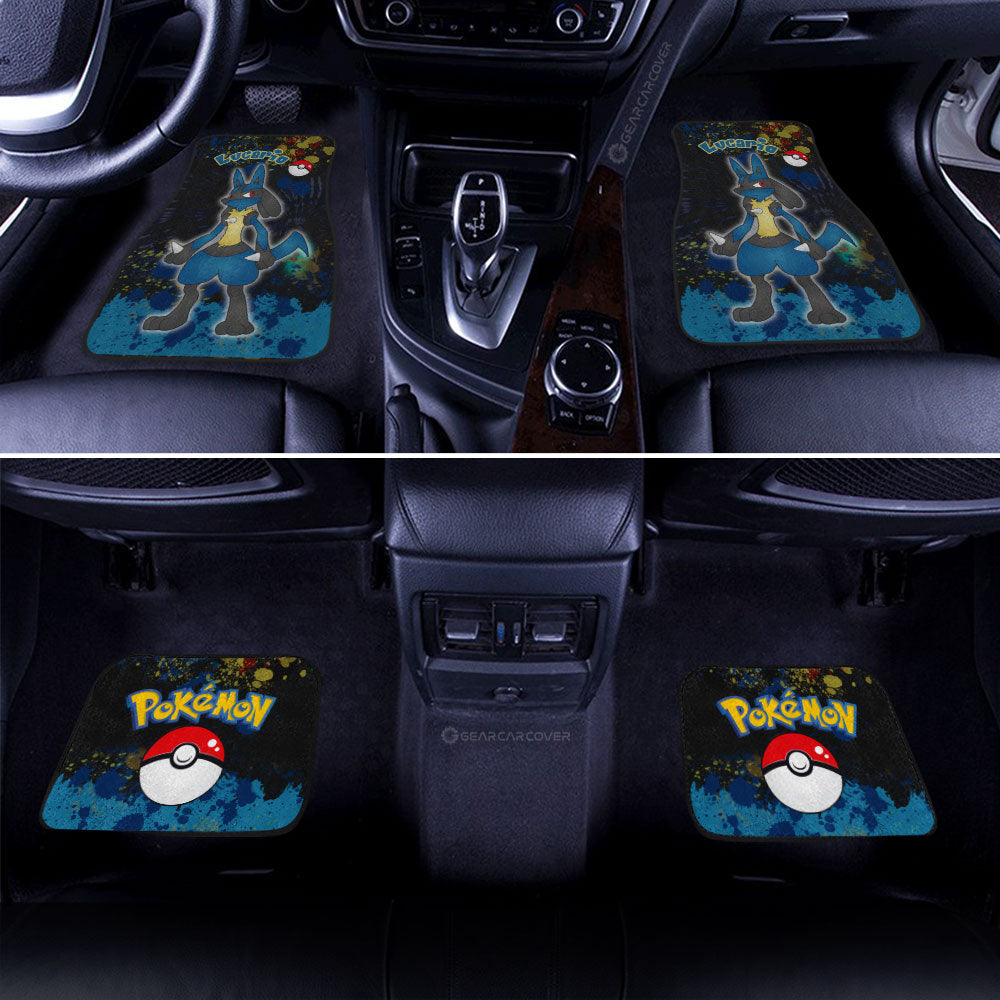 Lucario Car Floor Mats Custom Tie Dye Style Pokemon Anime Car Accessories