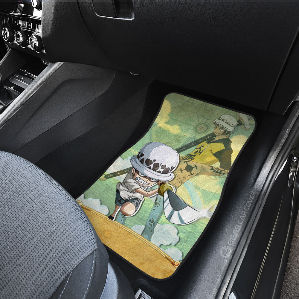 Luffy And Law Car Floor Mats Custom One Piece Map Car Accessories Gifts For Anime Fans