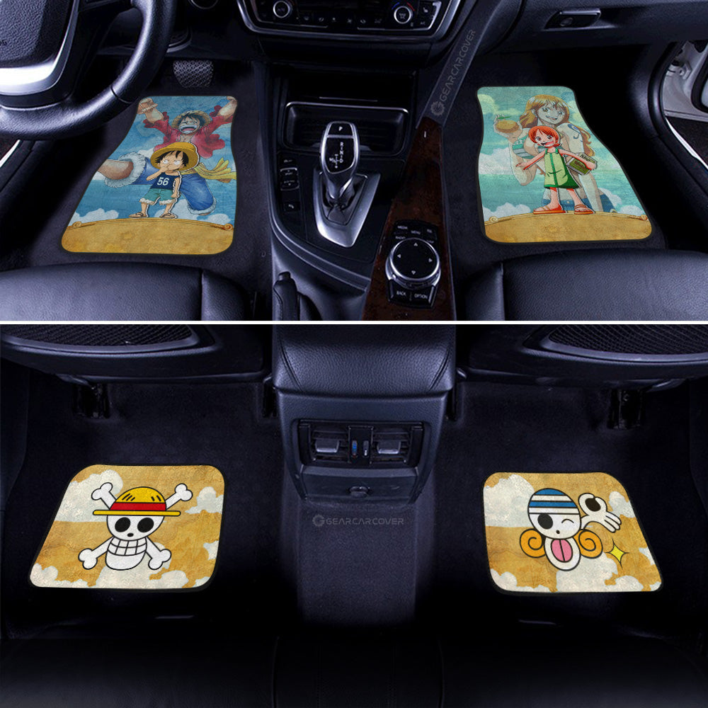 Luffy And Nami Car Floor Mats Custom One Piece Map Car Accessories Gifts For Anime Fans