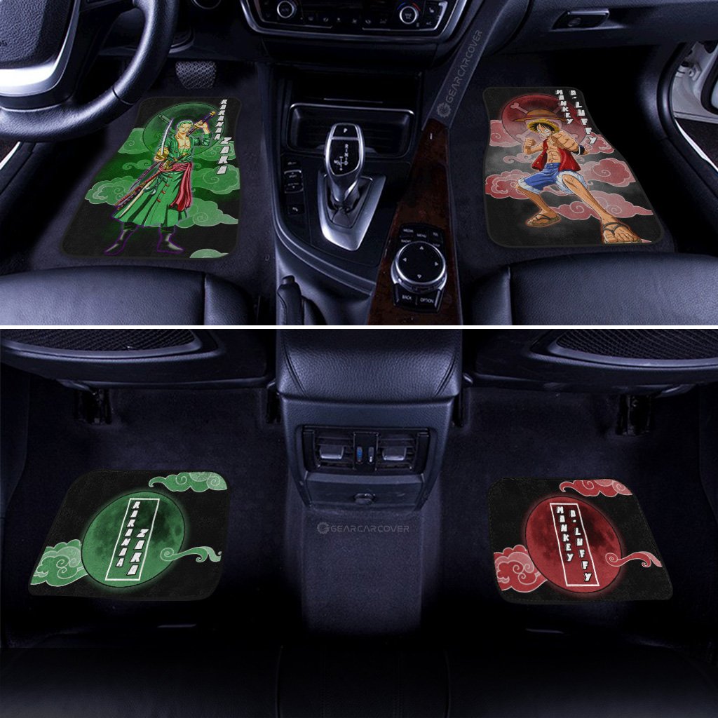 Luffy And Zoro Car Floor Mats Custom Gifts Idea For One Piece Anime Fans