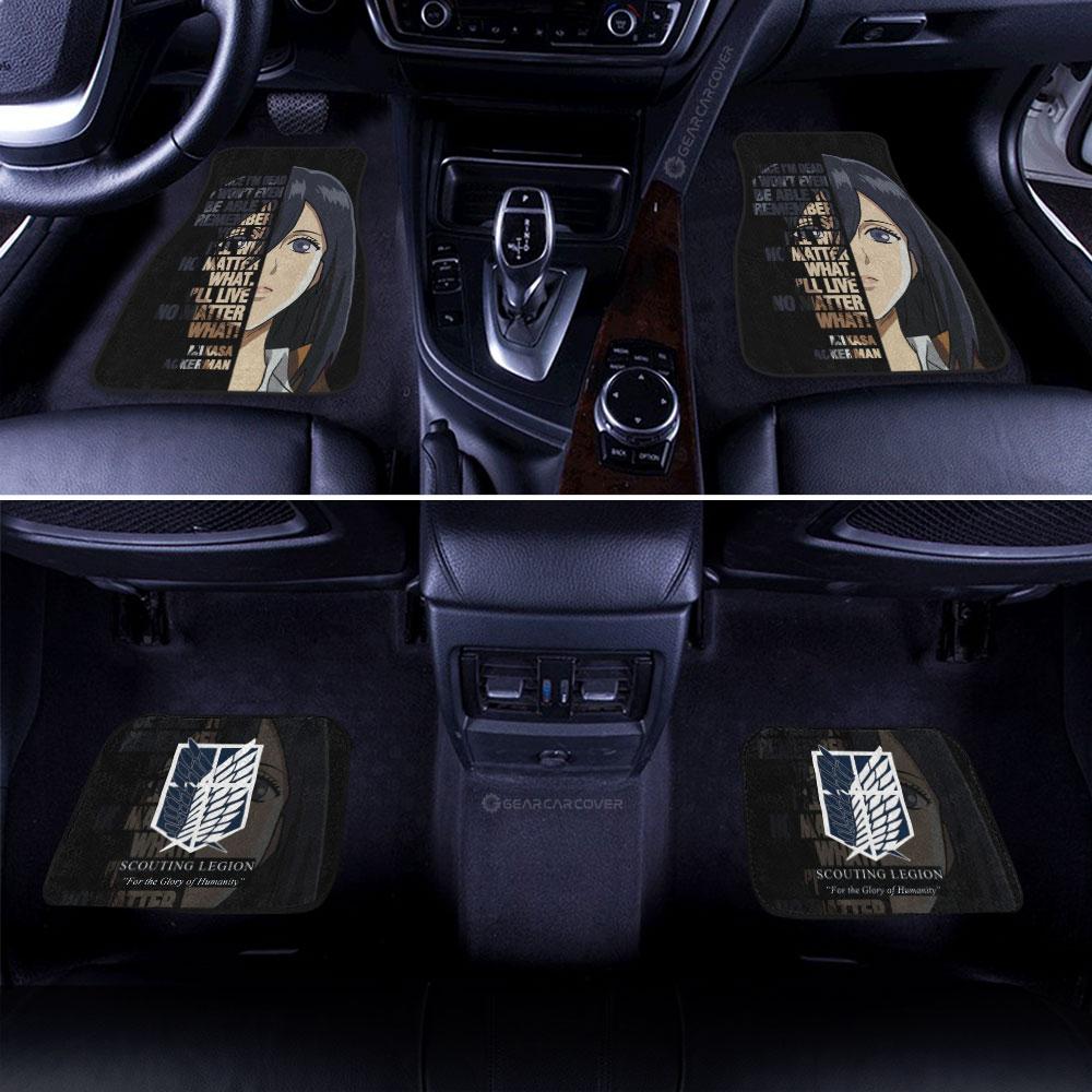 Mikasa Ackerman Quotes Car Floor Mats Custom Attack On Titan Anime Car Accessories