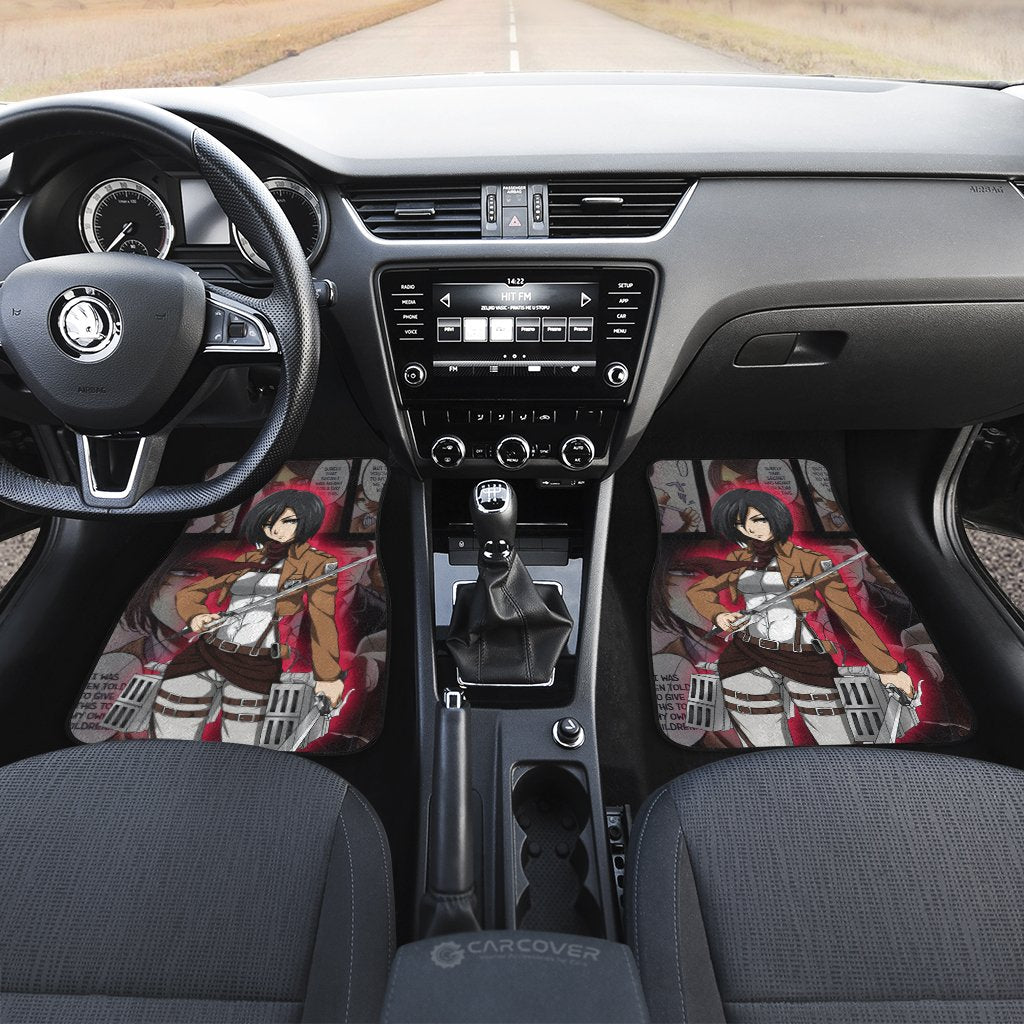 Mikasa Car Floor Mats Custom Anime Attack On Titan Car Interior Accessories