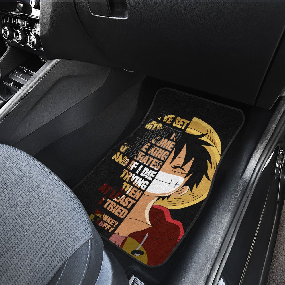 Monkey D. Luffy Quotes Car Floor Mats Custom One Piece Anime Car Accessories