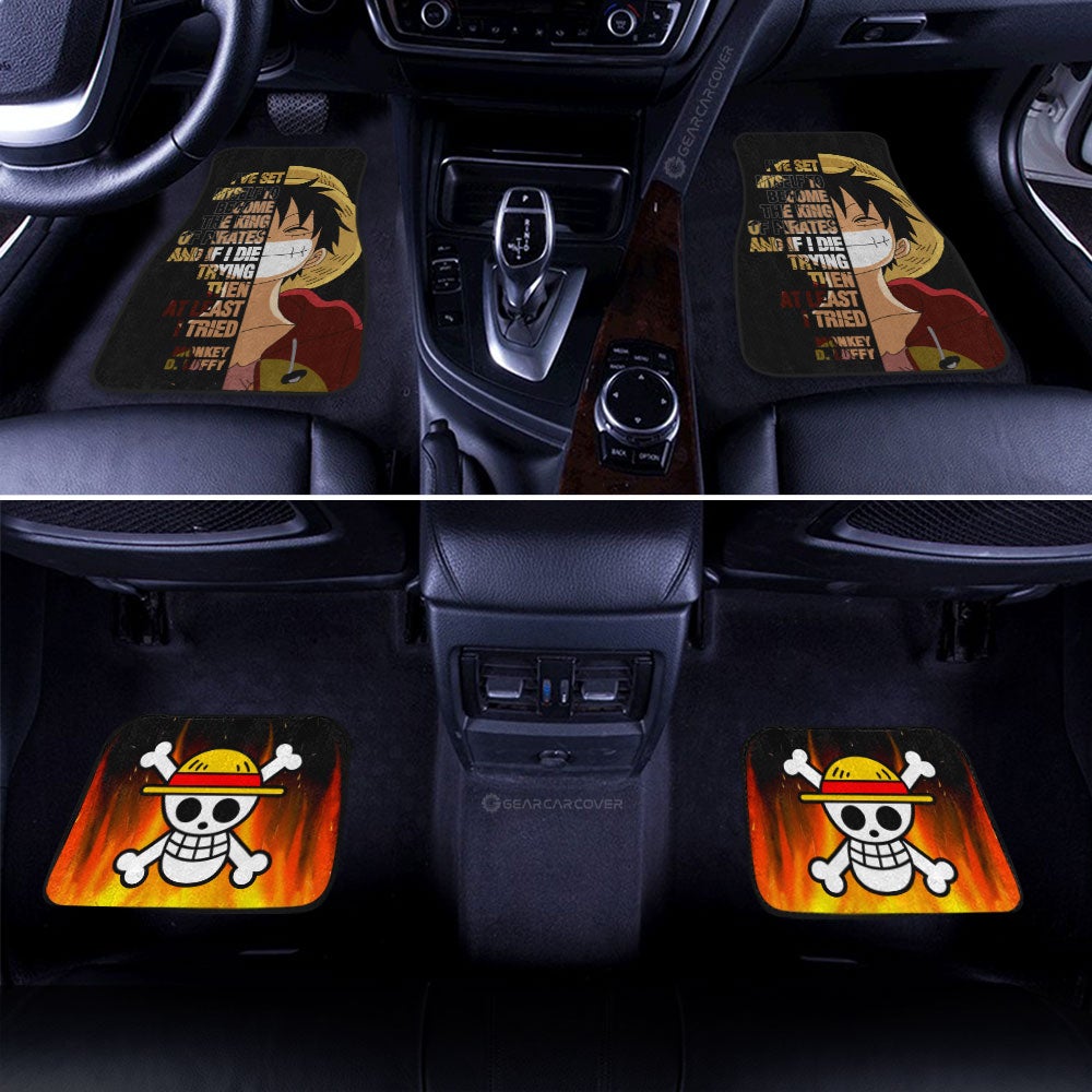 Monkey D. Luffy Quotes Car Floor Mats Custom One Piece Anime Car Accessories