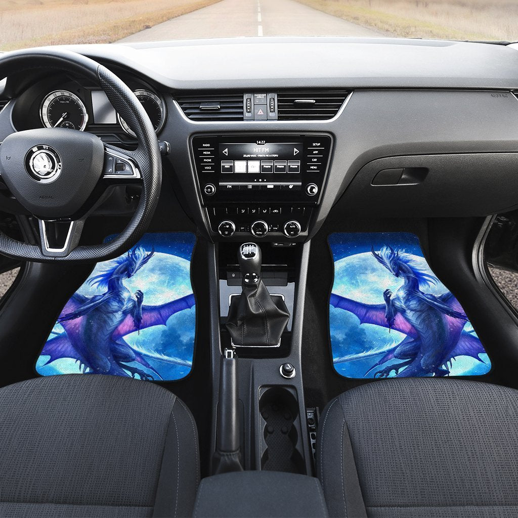 Moonlight Dragon Car Floor Mats Custom Mythical Creature Car Accessories