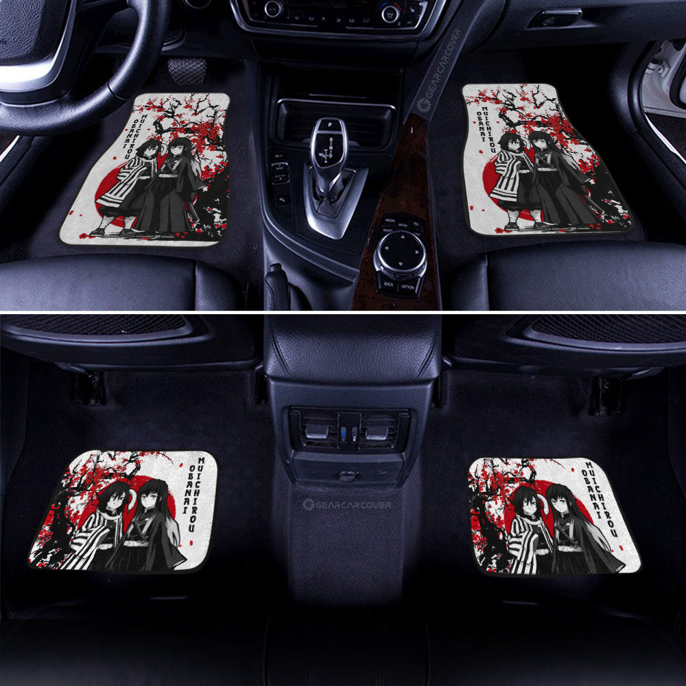 Muichiro And Obanai Car Floor Mats Custom Japan Style Demon Slayer Gifts For Fans