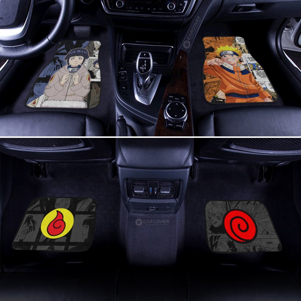 Naruto And Hinata Car Floor Mats Custom Anime Mix Manga Car Interior Accessories