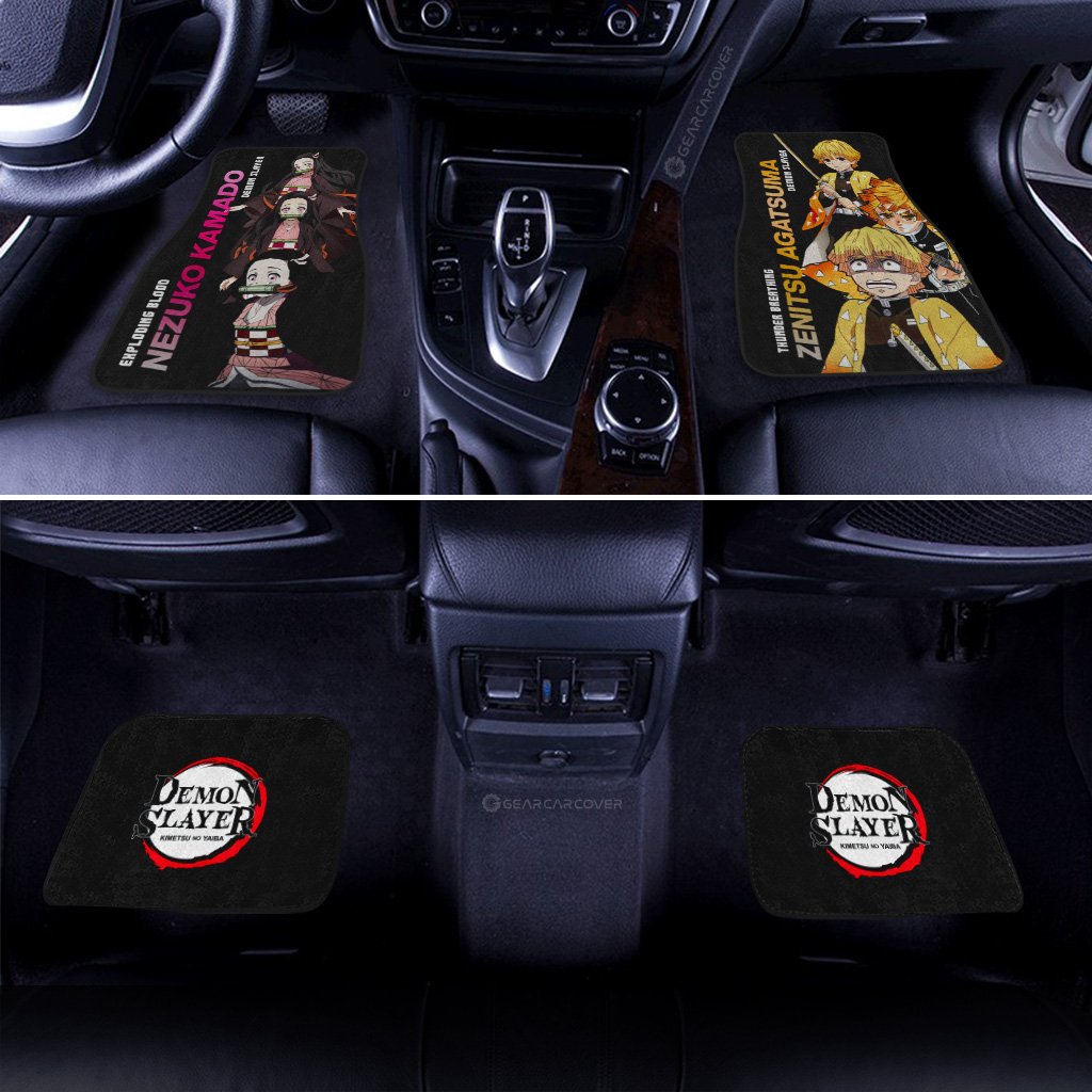 Nezuko And Zenitsu Car Floor Mats Custom Demon Slayer Anime Gifts Idea For Fans