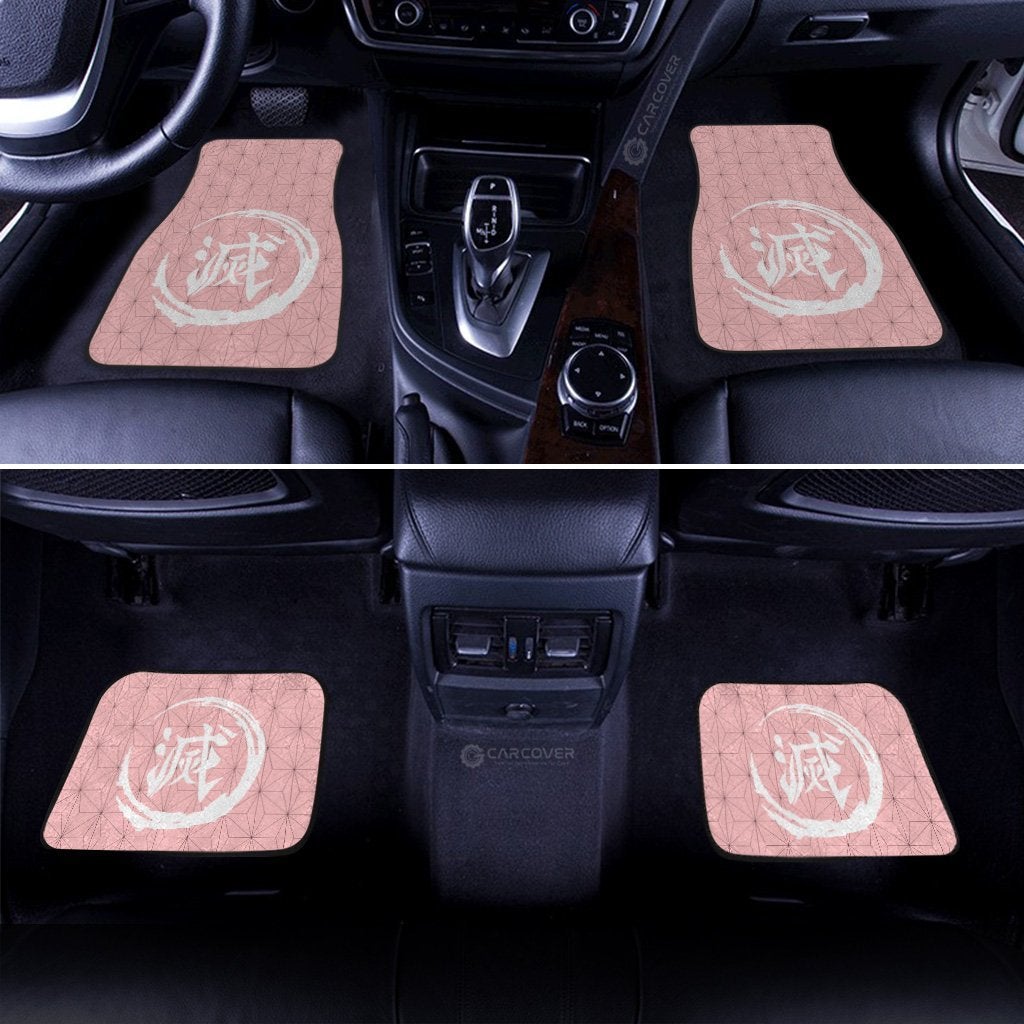 Nezuko Uniform Car Floor Mats Custom Demon Slayer Anime Car Accessories