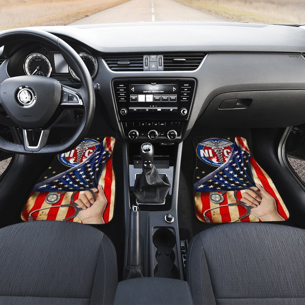 NICU Nurse Car Floor Mats Custom American Flag Car Accessories