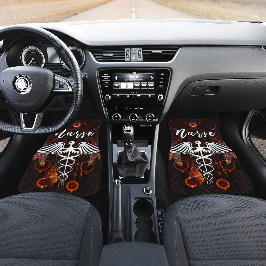 Nurse Car Floor Mats Custom Mandala Dreamcatcher Meaningful Gifts Idea For Nurse Car Accessories