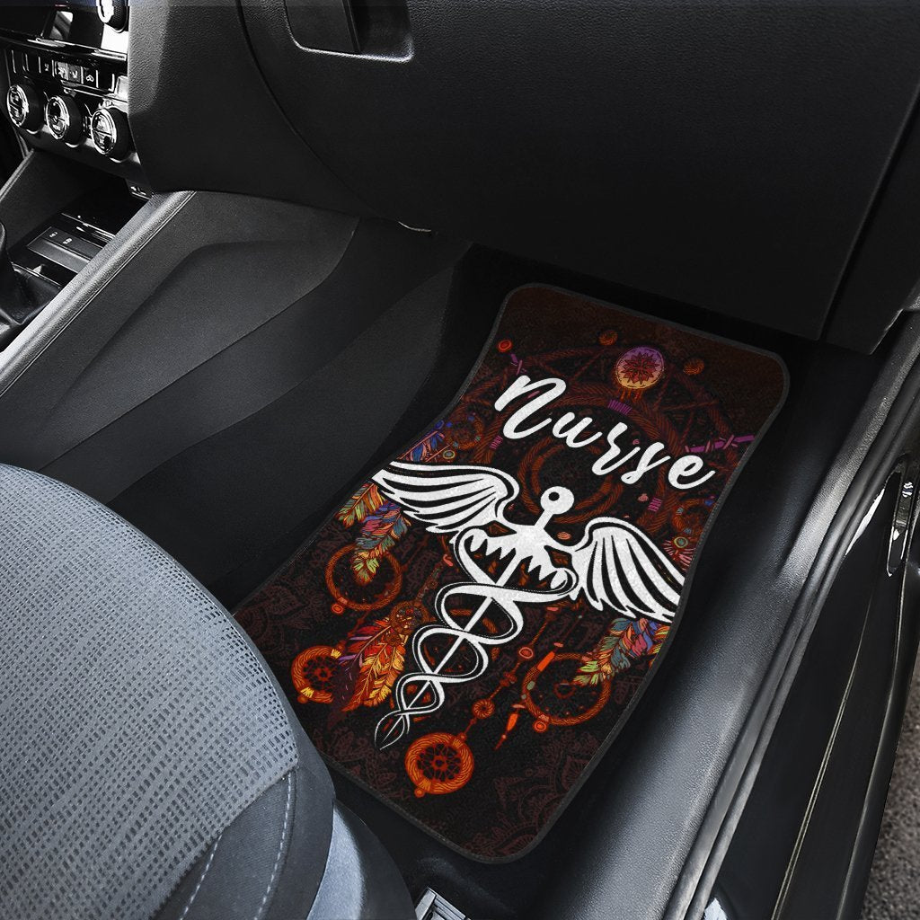 Nurse Car Floor Mats Custom Mandala Dreamcatcher Meaningful Gifts Idea For Nurse Car Accessories