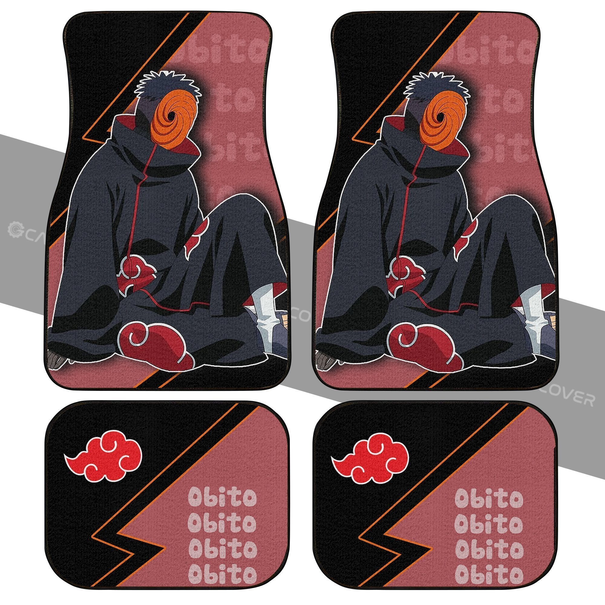 Obito Akatsuki Car Floor Mats Custom Naruto Anime Custom Car Accessories