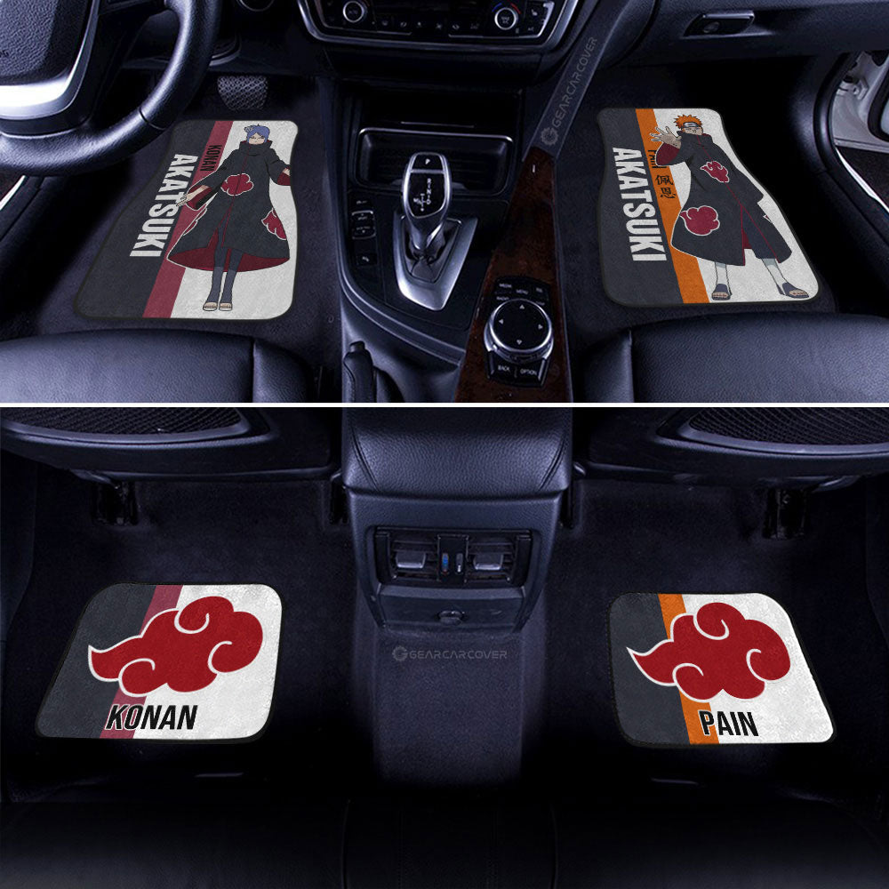 Pain And Konan Car Floor Mats Custom Naruto Anime Car Accessories For Fans