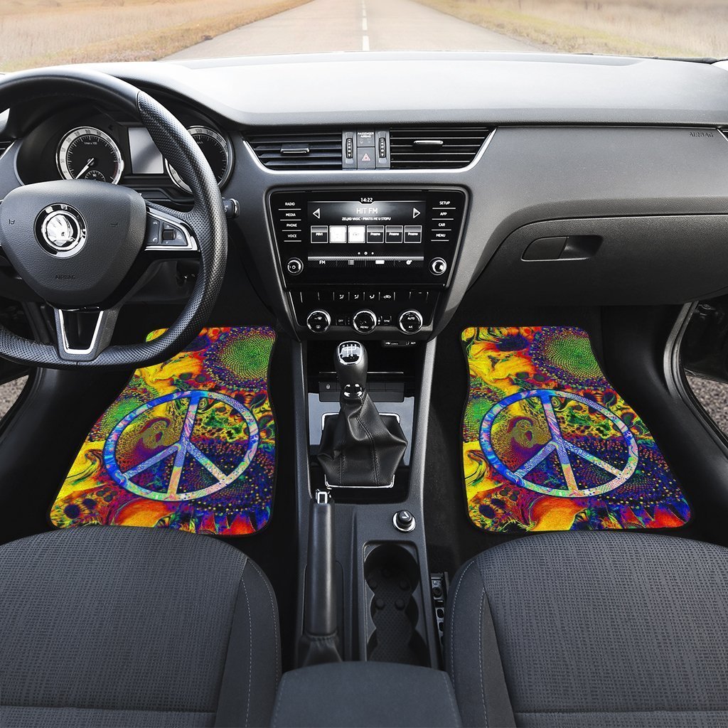 Peace Car Floor Mats Custom Love Peace Flower Car Accessories