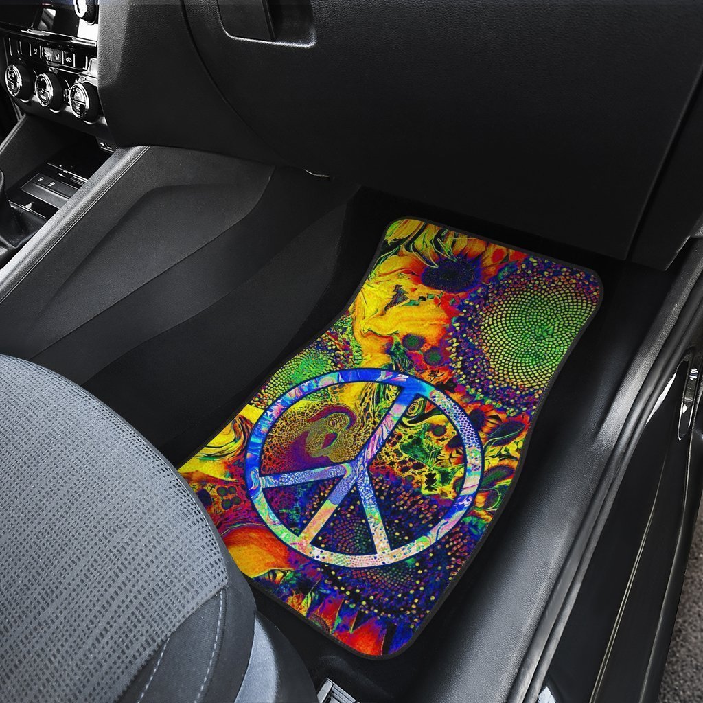 Peace Car Floor Mats Custom Love Peace Flower Car Accessories