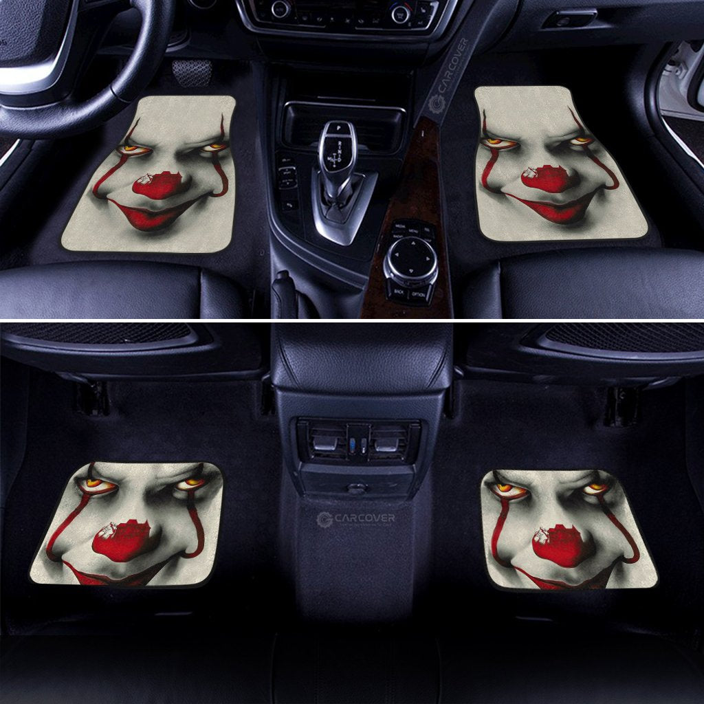 Pennywise Car Floor Mats Custom IT Clown Face Car Accessories Horror Halloween Decorations