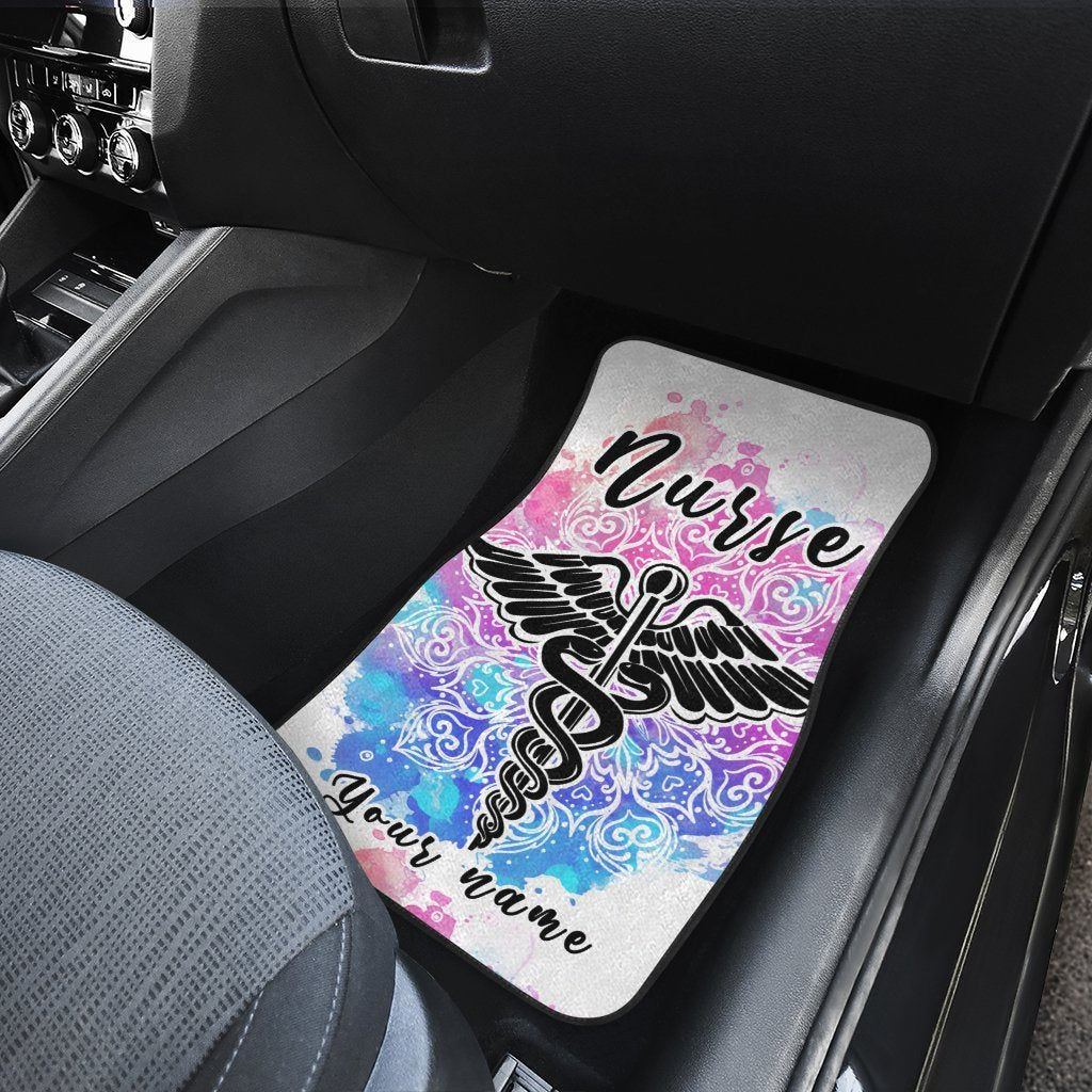 Personalized Nurse Car Floor Mats Custom Mandala Car Accessoories Gifts Idea For Nurse