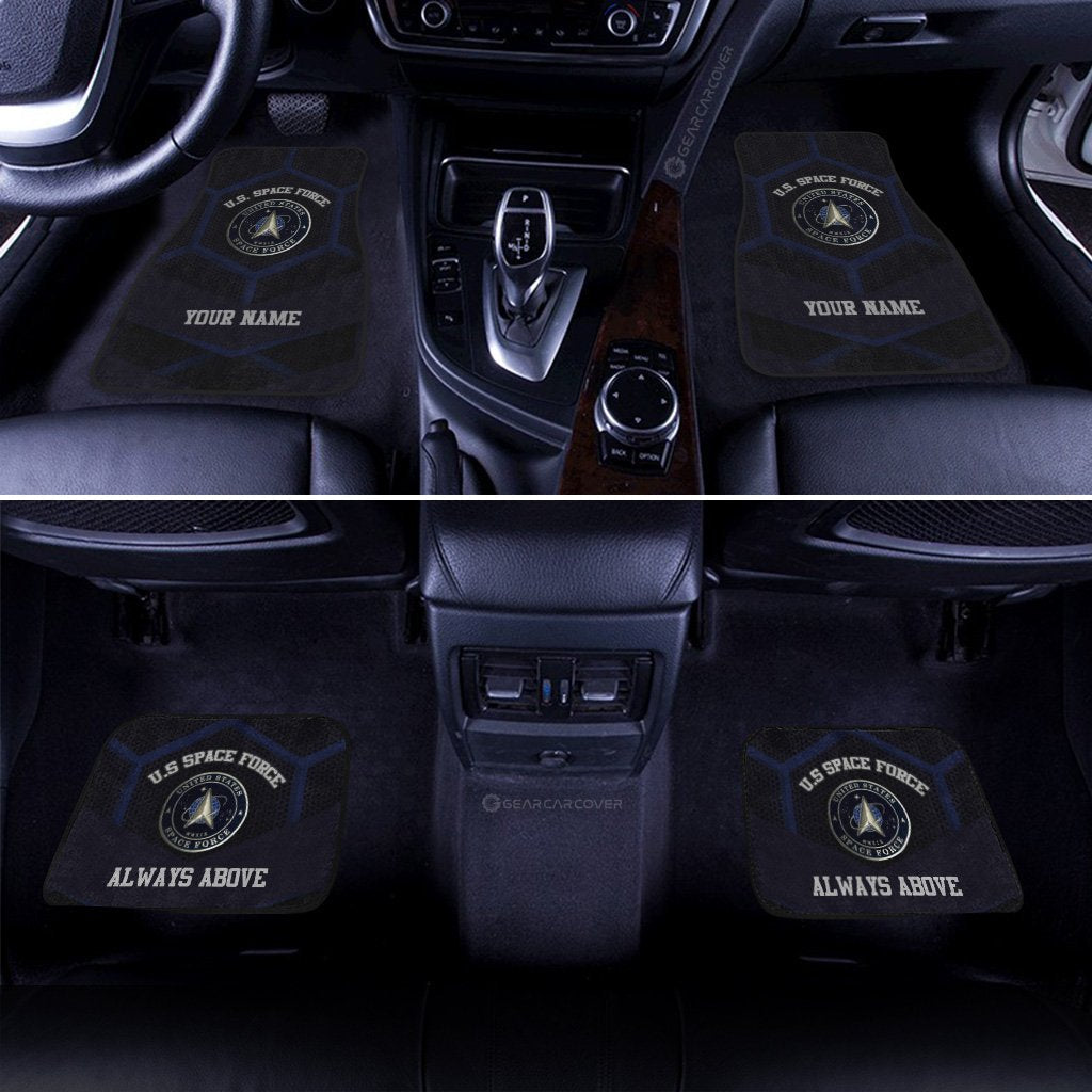 Personalized U.S. Space Force Military Car Floor Mats Custom Name Car Accessories