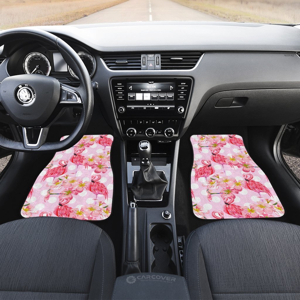 Pink Flamingo Car Floor Mats Custom Flower Car Accessories