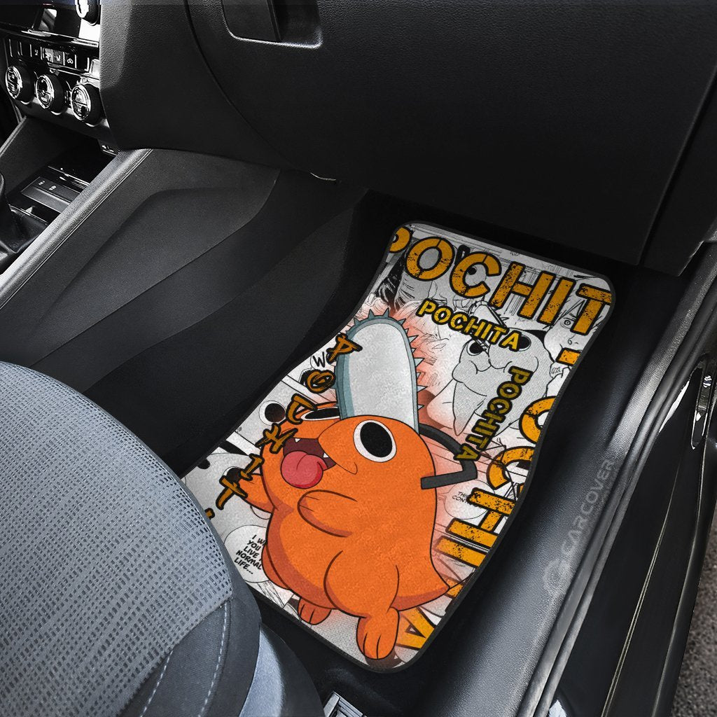 Pochita Car Floor Mats Custom Anime Chainsaw Man Car Interior Accessories