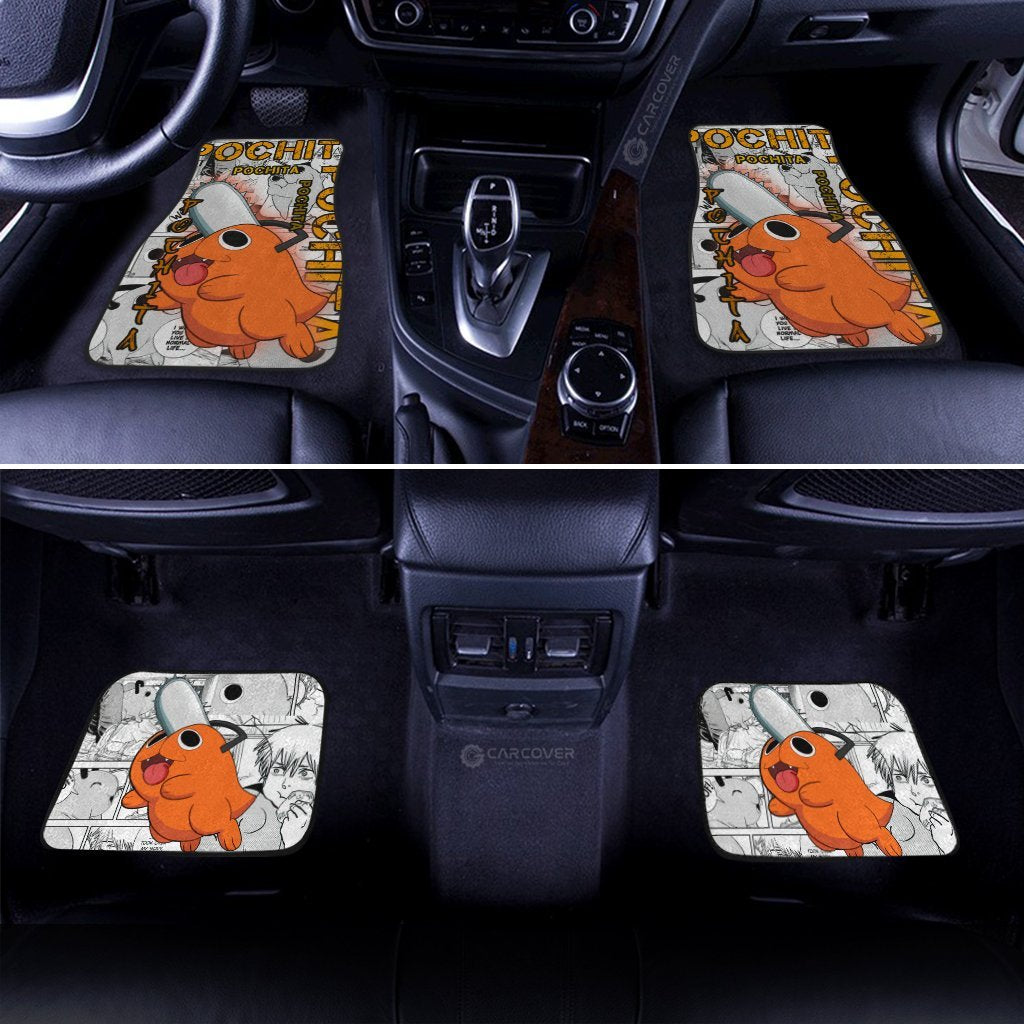 Pochita Car Floor Mats Custom Anime Chainsaw Man Car Interior Accessories