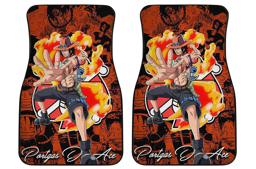 Portgas D. Ace Car Floor Mats Custom One Piece Anime