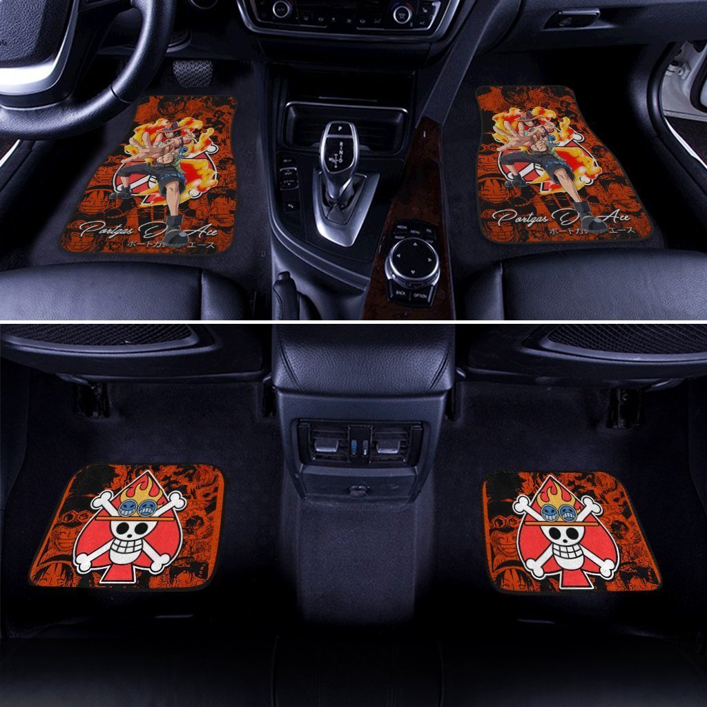 Portgas D. Ace Car Floor Mats Custom One Piece Anime