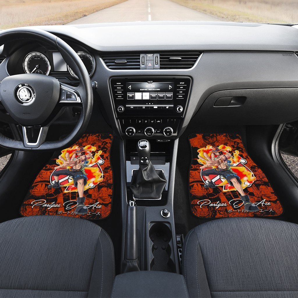 Portgas D. Ace Car Floor Mats Custom One Piece Anime