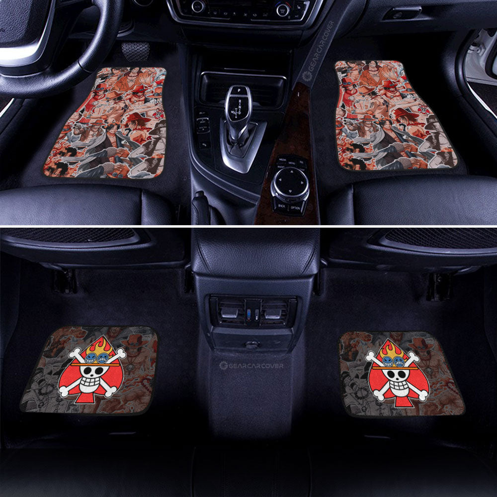 Portgas D. Ace Funny Car Floor Mats Custom Anime Car Accessories For One Piece Fans