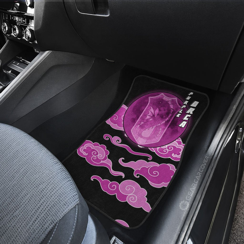 Purple Orca Car Floor Mats Custom Anime Black Clover Car Interior Accessories