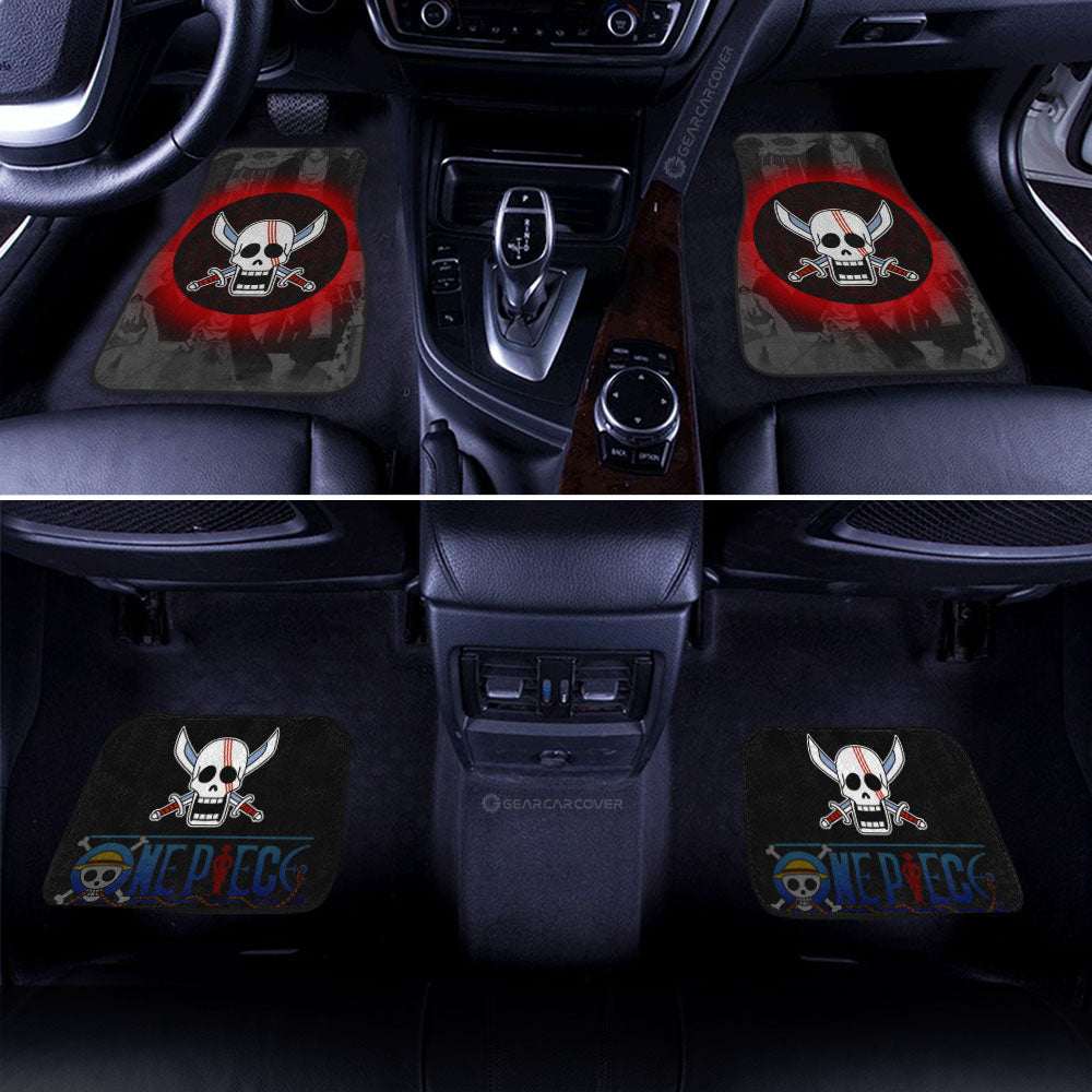 Red Hair Pirates Flag Car Floor Mats Custom One Piece Anime Car Accessories