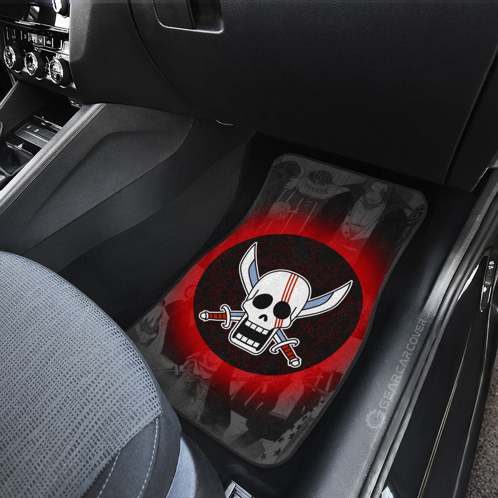Red Hair Pirates Flag Car Floor Mats Custom One Piece Anime Car Accessories